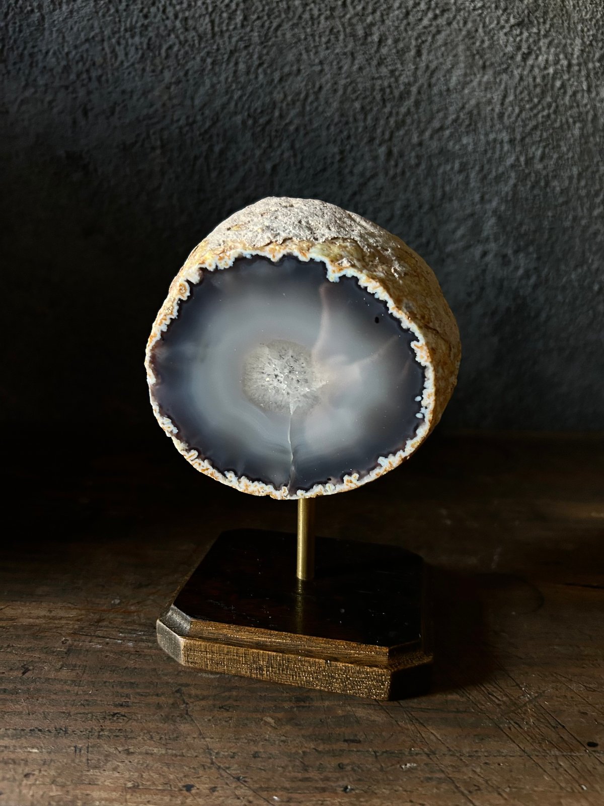 メノウ/アゲート/青/鉱物/台座 | 骨董・アンティークのオンライン