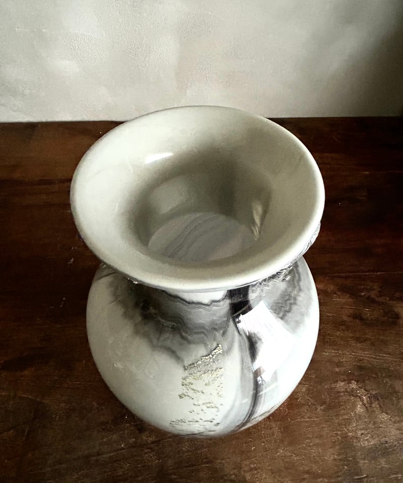 ビンテージ！骨董　高級　花瓶　花器　マーブル　ガラス Vintage red marble glass flower vase/ビンテージ レッド マーブル