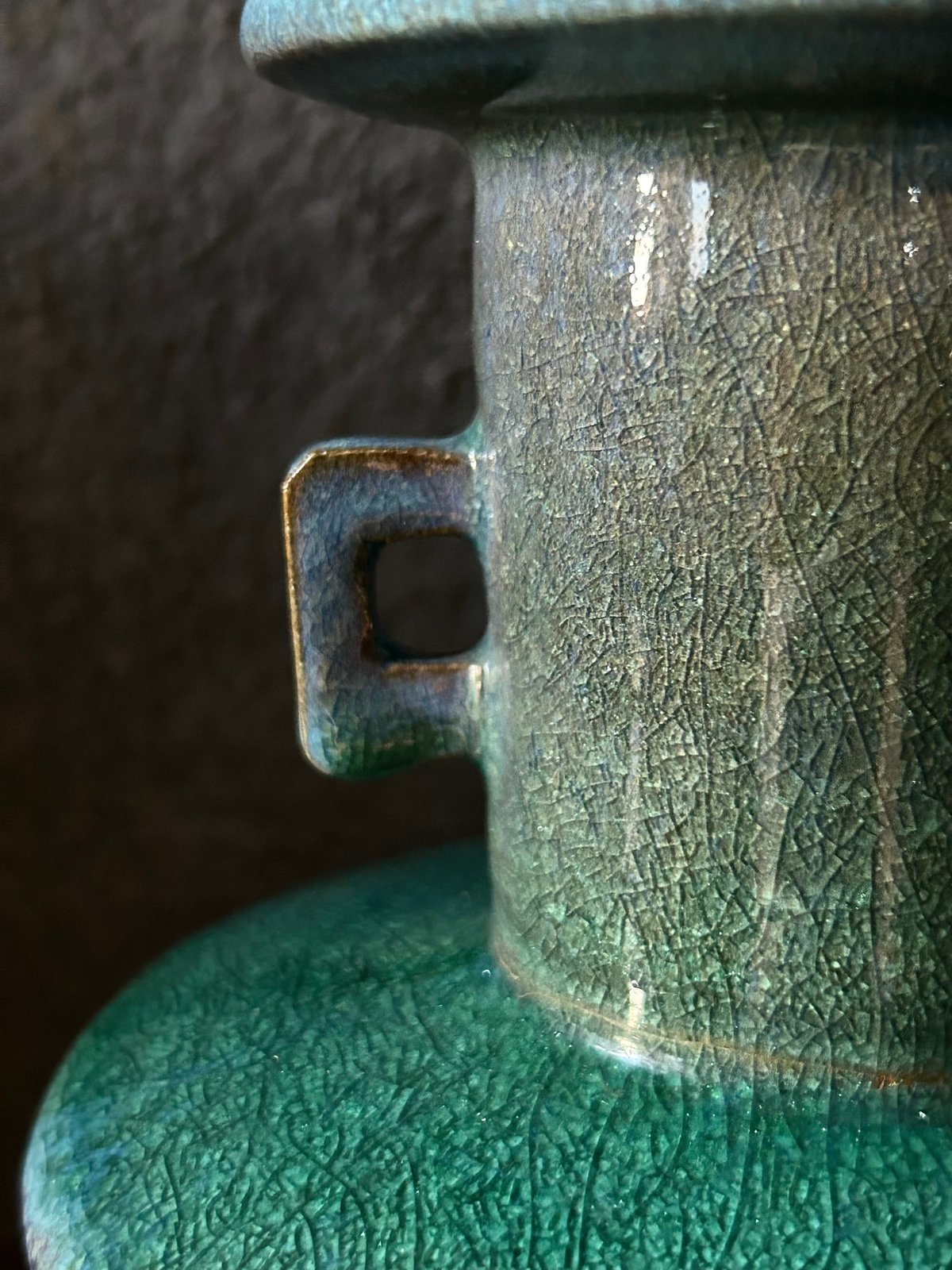 双耳花瓶/釉薬/緑/骨董 | 骨董・アンティークのオンラインショップ