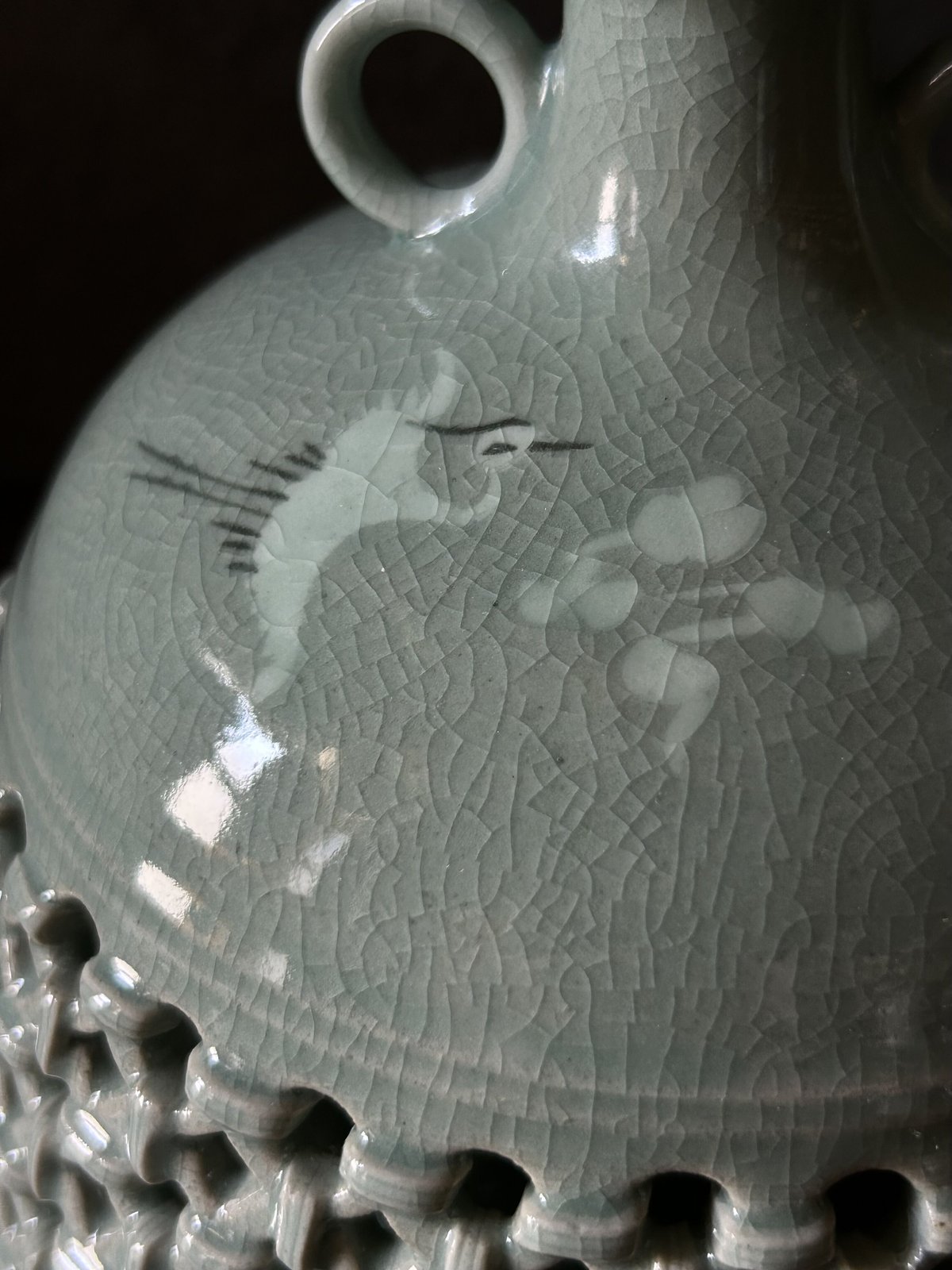 峰鶴窯の花器K23/透かし/高麗青磁/骨董 | 骨董・アンティークの 峰鶴窯の花器K23/透かし/高麗青磁/骨董 | 骨董・アンティークの
