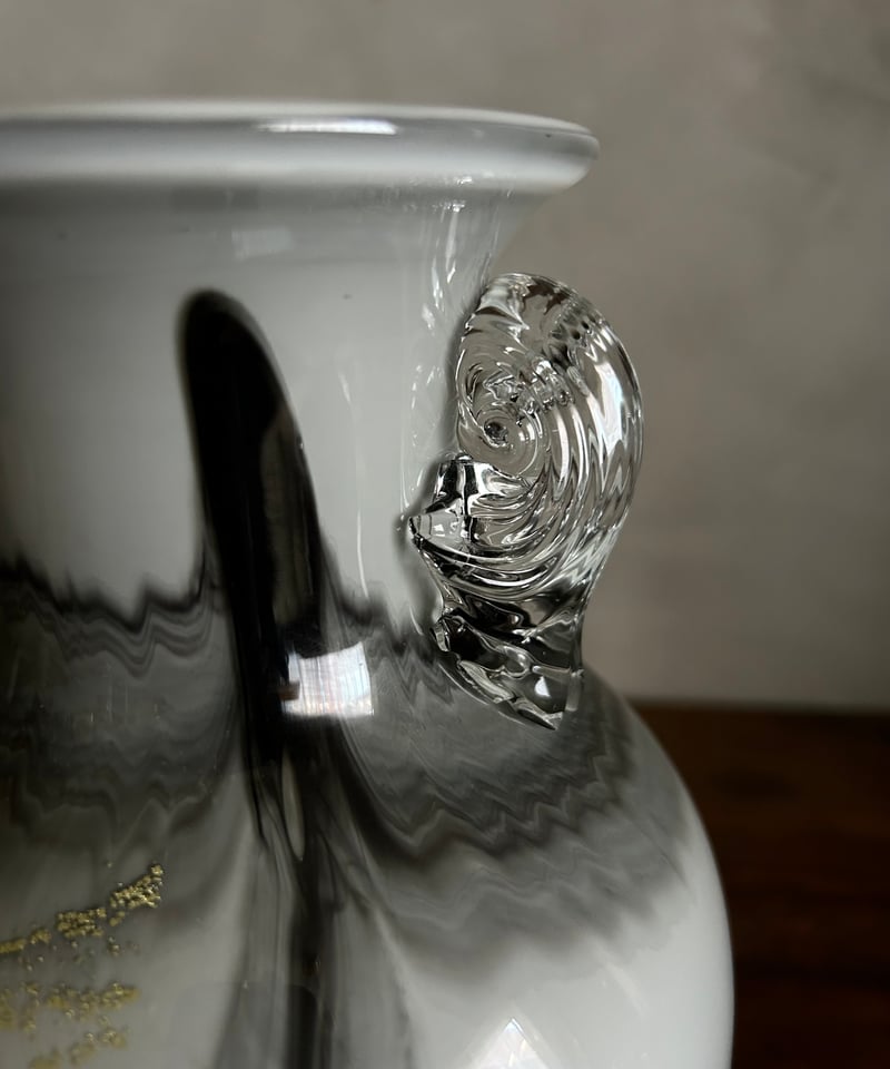 カメイガラス/マーブルグレー/フラワーベース/アンティーク | 骨董