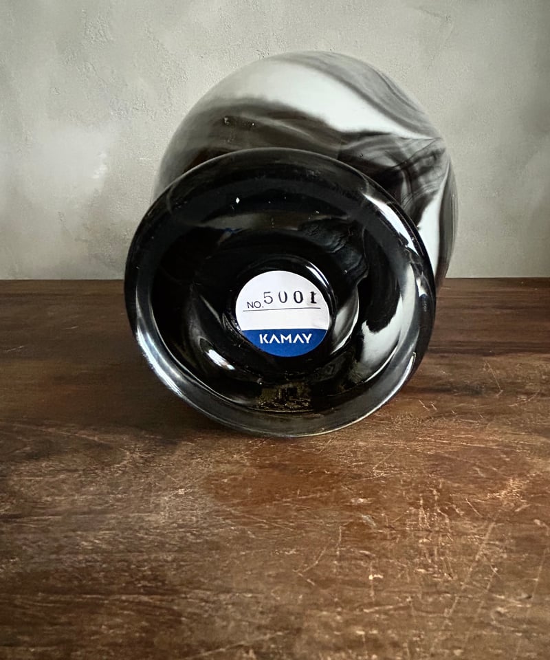 カメイガラス/マーブルグレー/フラワーベース/アンティーク | 骨董