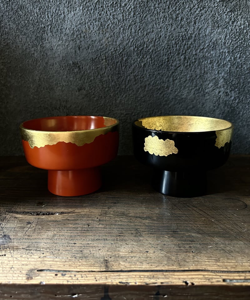 金雲盃の漆器碗/食器/骨董/日本料理/赤黒 | 骨董・アンティーク