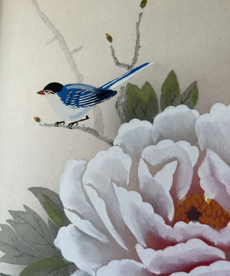 【真作】絵画　三輪晁勢　日本画　牡丹　気品ある花の美　上品な花の美しさ　X79 真作】絵画 三輪晁勢 日本画 牡丹 気品ある花の美 上品な花の美