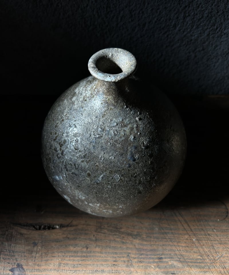 花器K14/徳利/丸/茶色/焼物/骨董/花瓶 | 骨董・アンティークの 花器K14/徳利/丸/茶色/焼物/骨董/花瓶 | 骨董・アンティークの