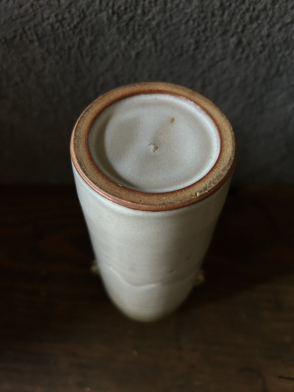 花瓶B4/白/耳付き/釉薬/アンティーク | 骨董・アンティークの