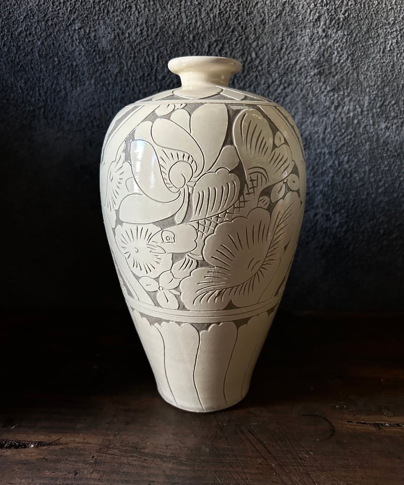 骨董品　磁州窯花瓶 骨董品磁州窯花瓶