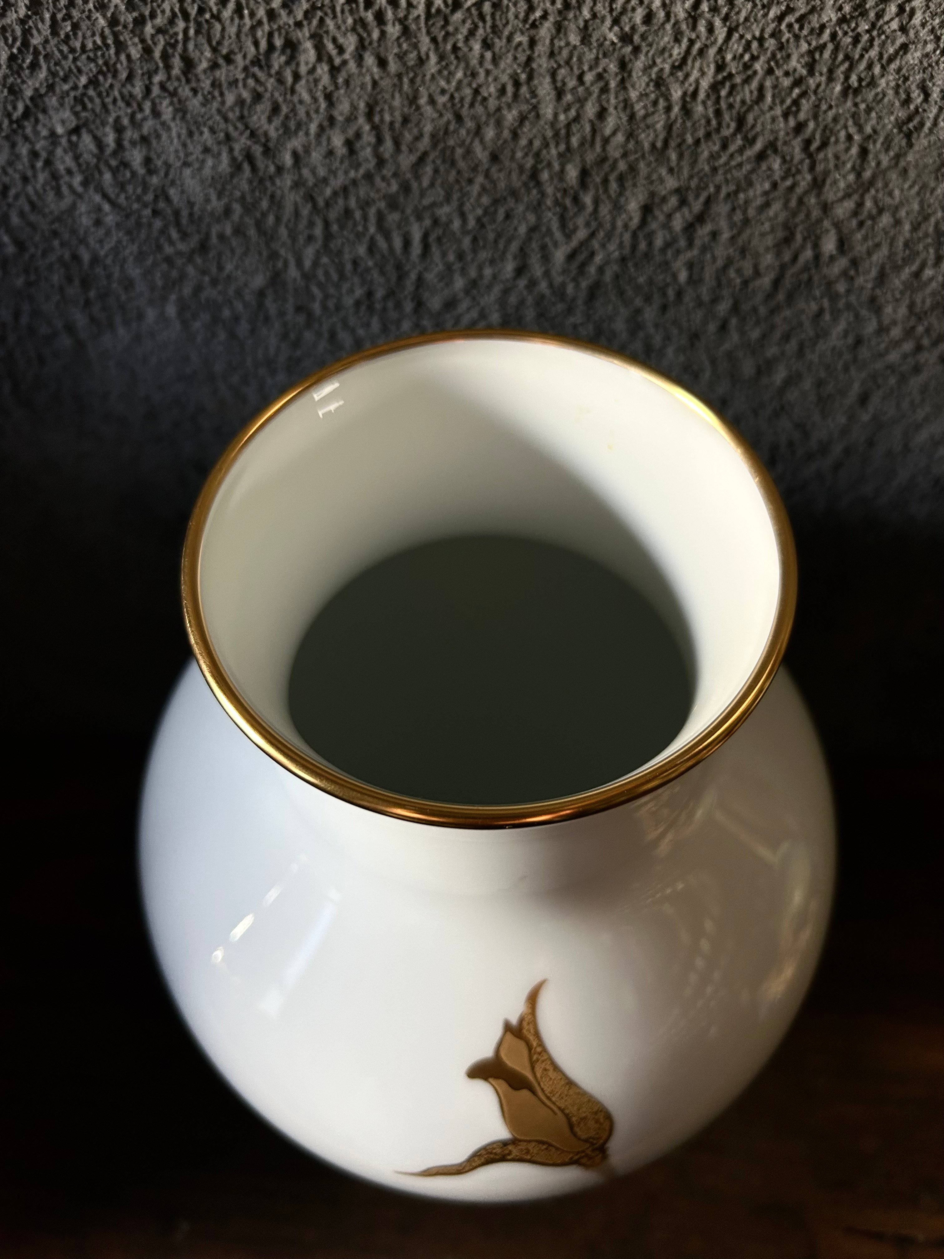 大倉陶園/花瓶/陶器/花/金彩 | 骨董・アンティークのオンライン