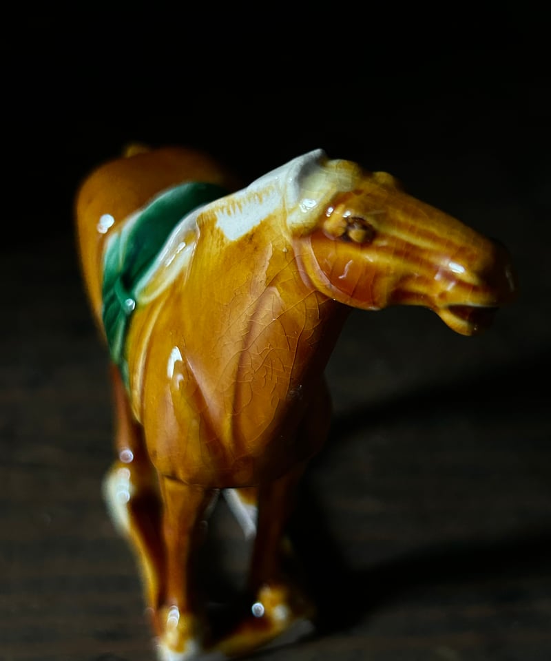 唐三彩の馬の置物/小さい/伝統工芸/中国 | 骨董・アンティークの 唐三彩の馬の置物/小さい/伝統工芸/中国 | 骨董・アンティークの
