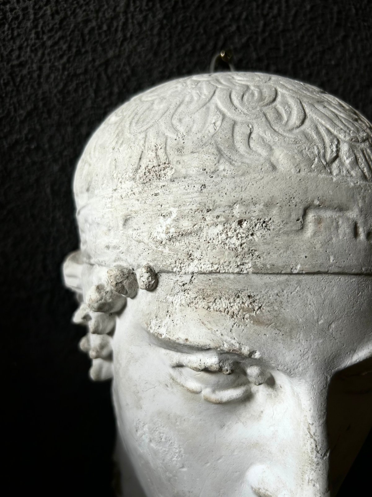 石膏像 / 男性 顔 / 古代ギリシャ風 / 壁掛け 彫刻 / アンティーク調