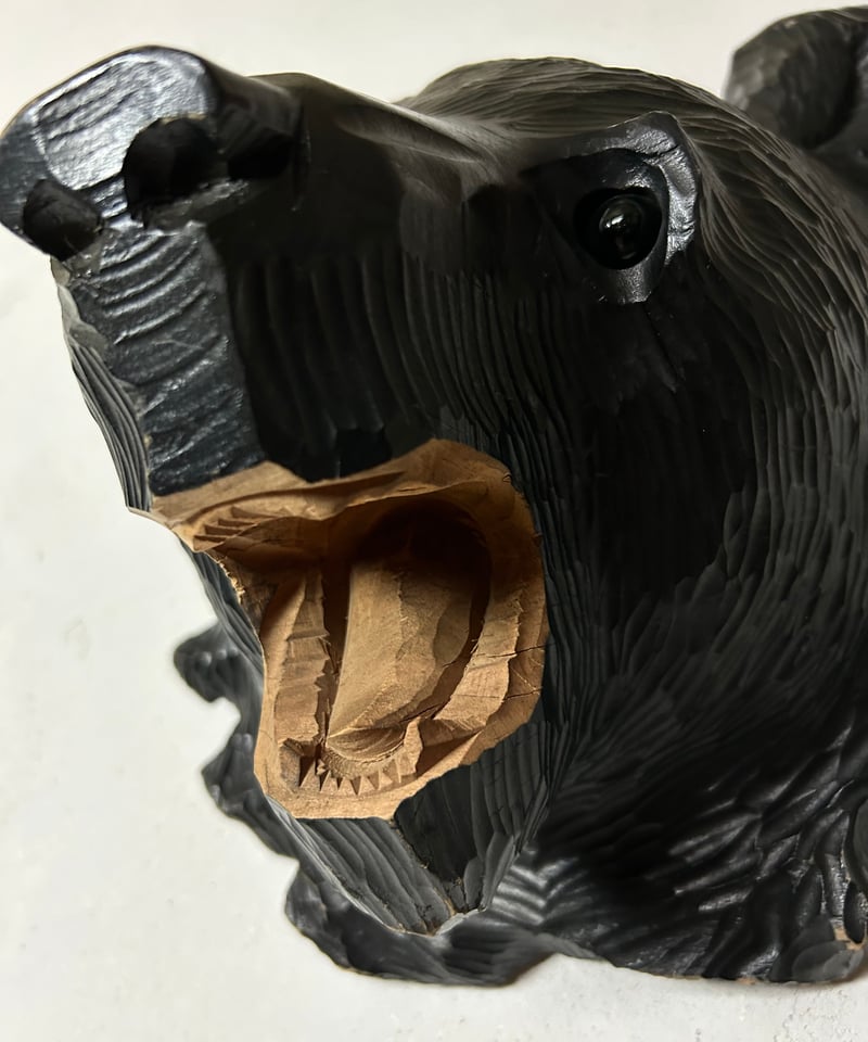 木彫りの熊/顔/大きい/民芸/インテリア | 骨董・アンティークの