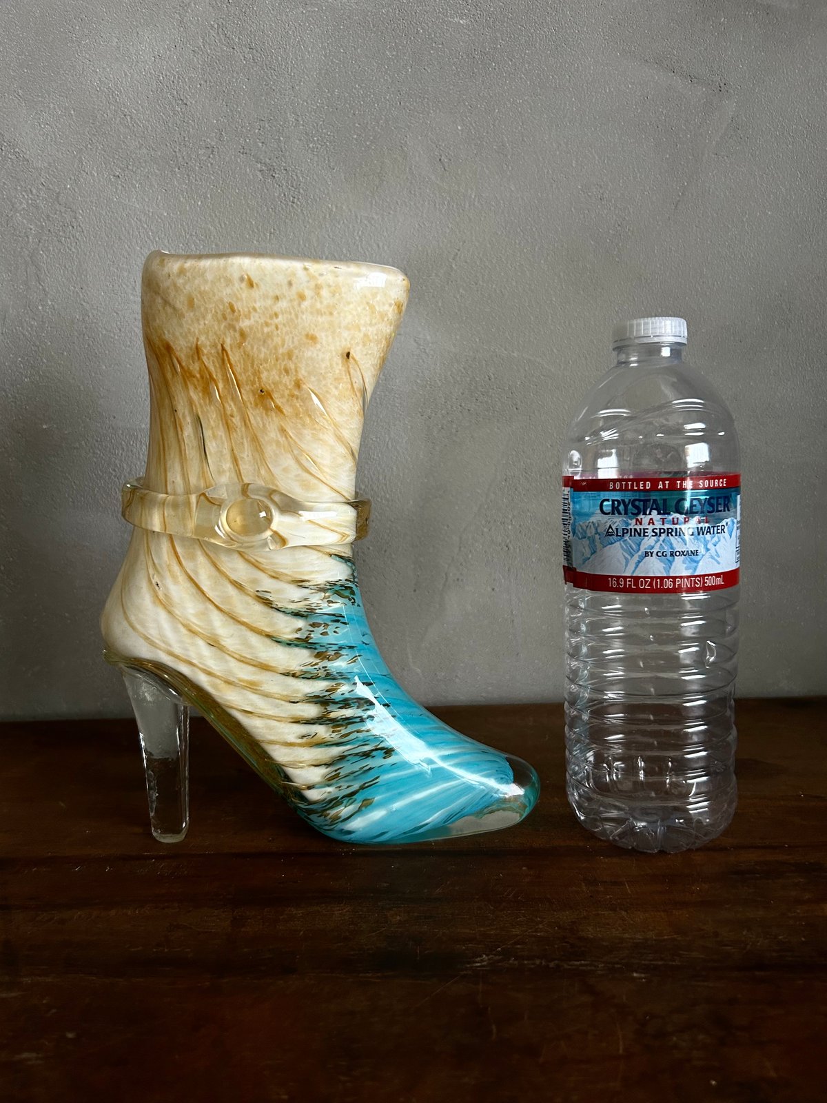 ブーツのフラワーベース/ガラス/アンティーク/花瓶 | 骨董