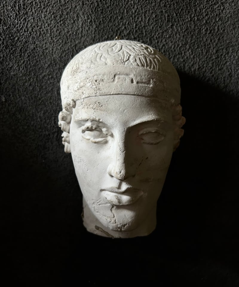 石膏像 / 男性 顔 / 古代ギリシャ風 / 壁掛け 彫刻 / アンティーク調