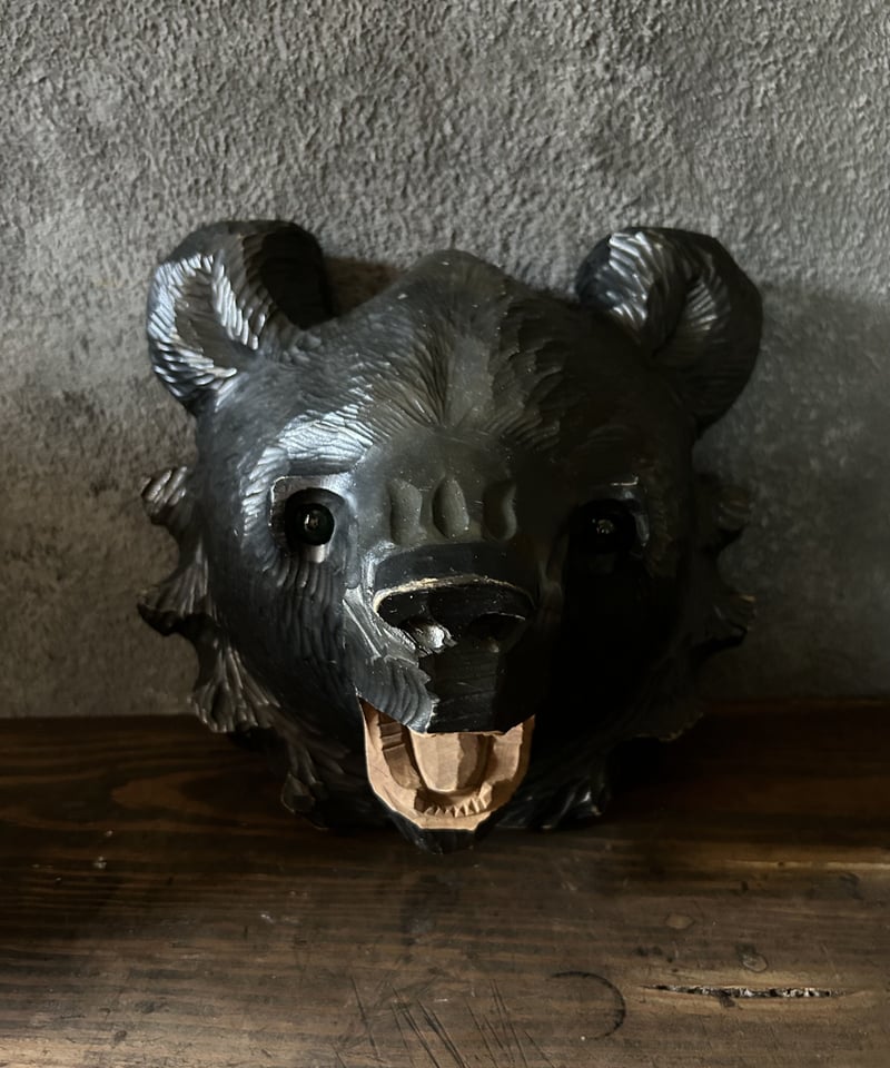 安い購入 アート 木彫りの熊の顔 壁掛け 美術品・アンティーク