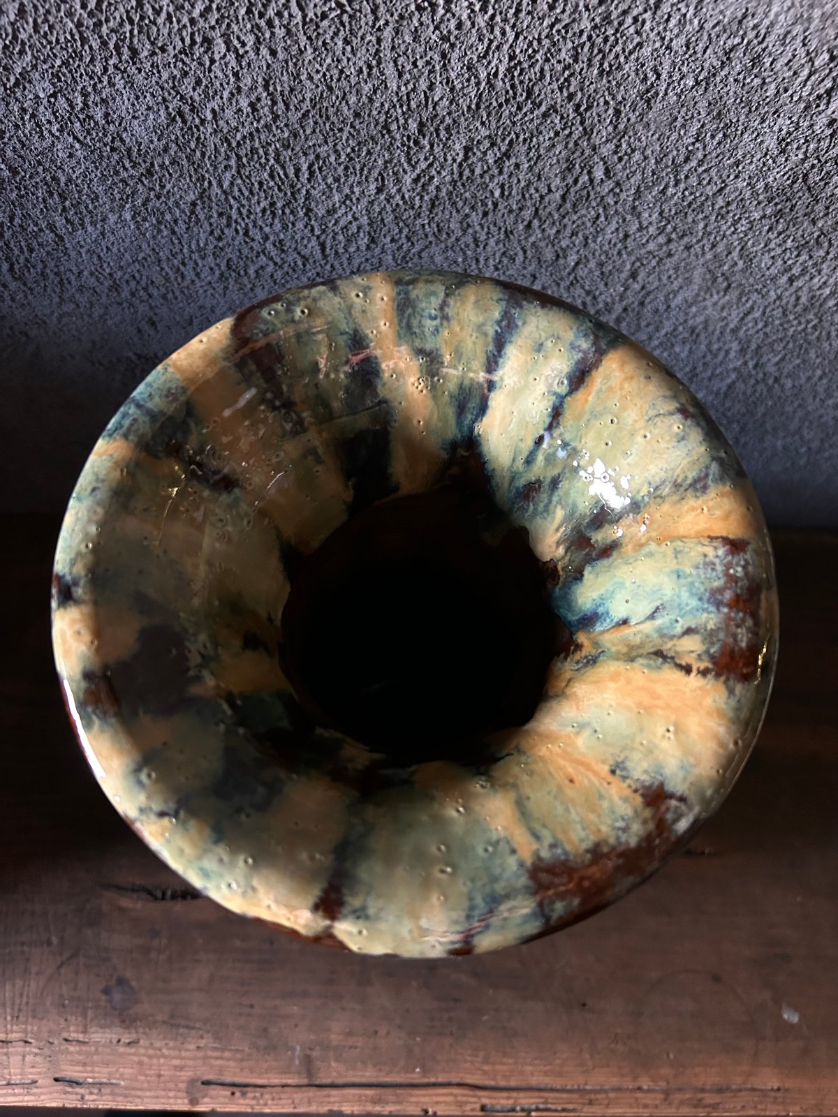 小鹿田焼の花器/流釉/双耳広口大壺/古美術 | 骨董・アンティーク 小鹿田焼の花器/流釉/双耳広口大壺/古美術 | 骨董・アンティーク