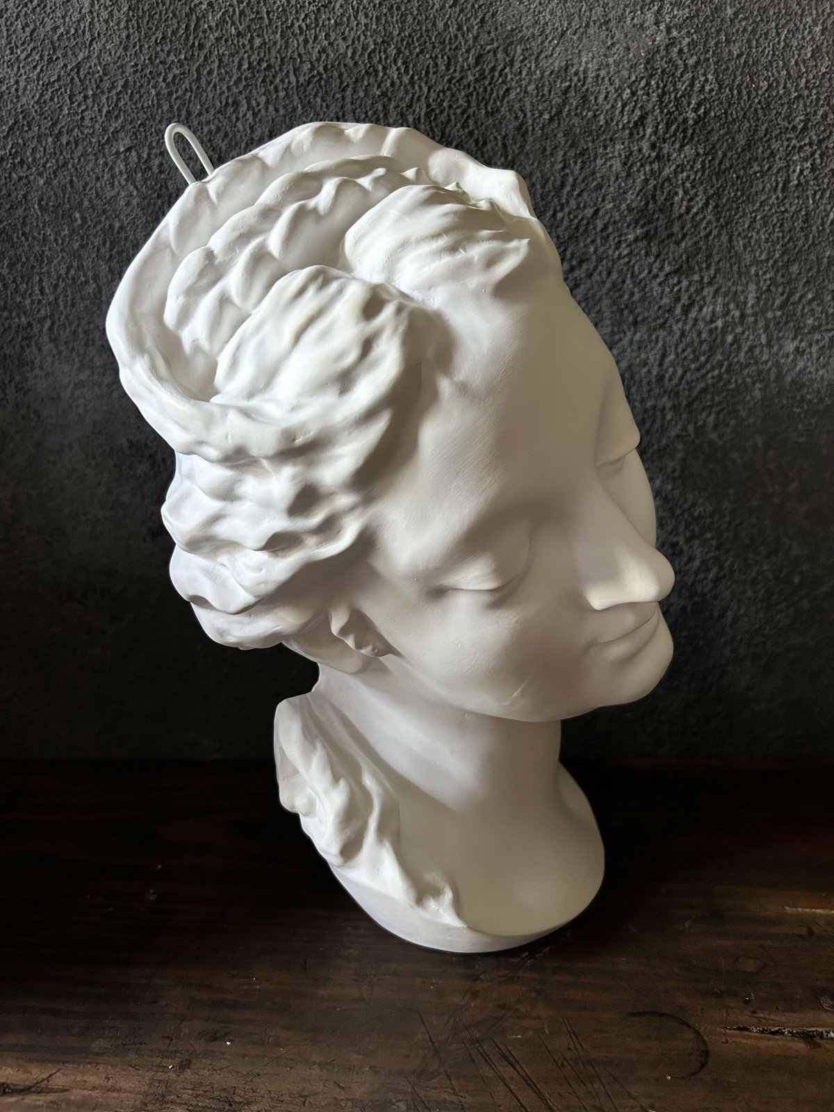 A02755 石膏アート オブジェ 額付き 骨董品 インテリア 置き物 【公式