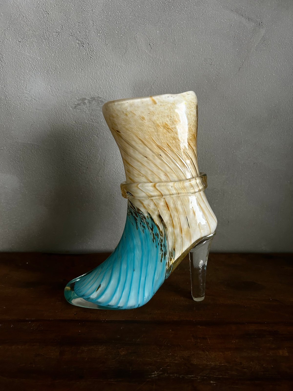 ブーツのフラワーベース/ガラス/アンティーク/花瓶 | 骨董