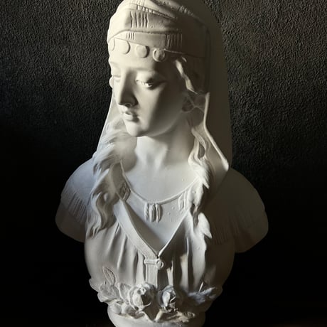 イタリアン ヴィンテージ*ジュゼッペ・ベッシ*少女の胸像*伊製 石膏オブジェ イタリアン ヴィンテージ*ジュゼッペ・ベッシ*少女の胸像*伊製 石膏