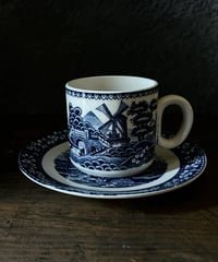 カップ&ソーサーJ/昭和レトロ/青絵/食器