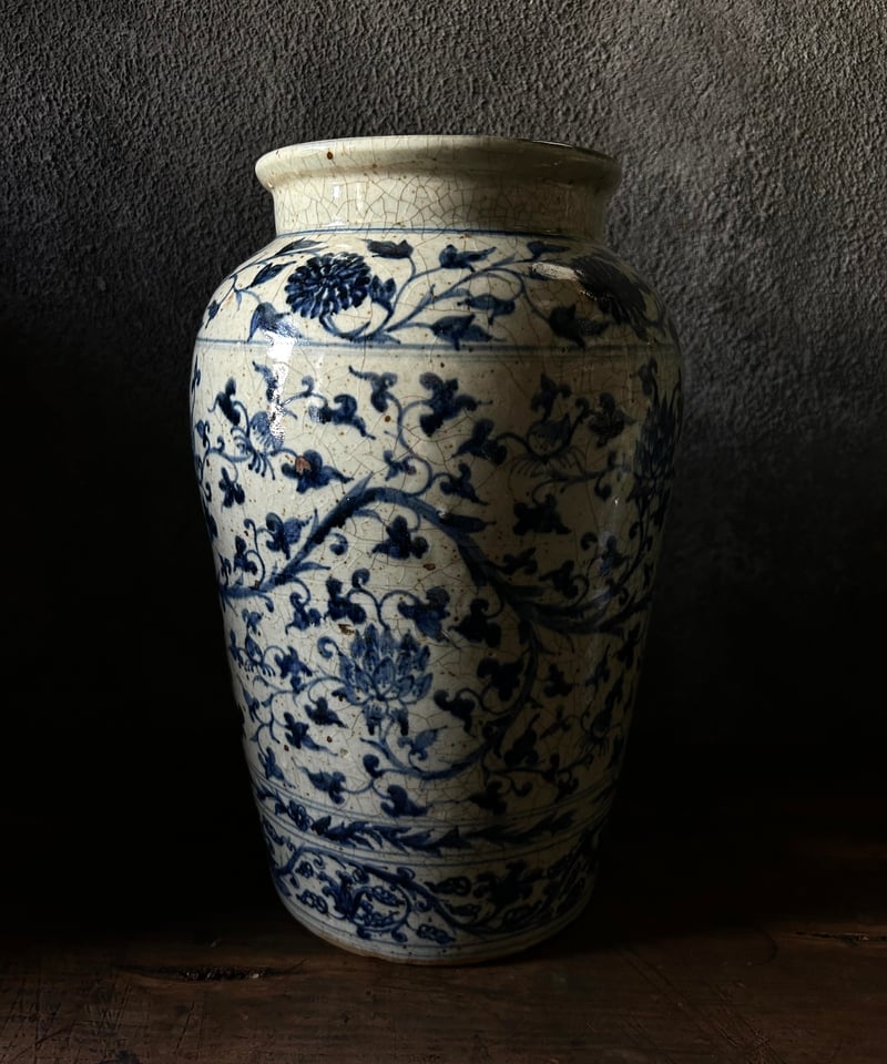 鉢 龍 中国骨董 直し 鎹 草花文様 富貴長春 色絵付け 直しあり 青絵