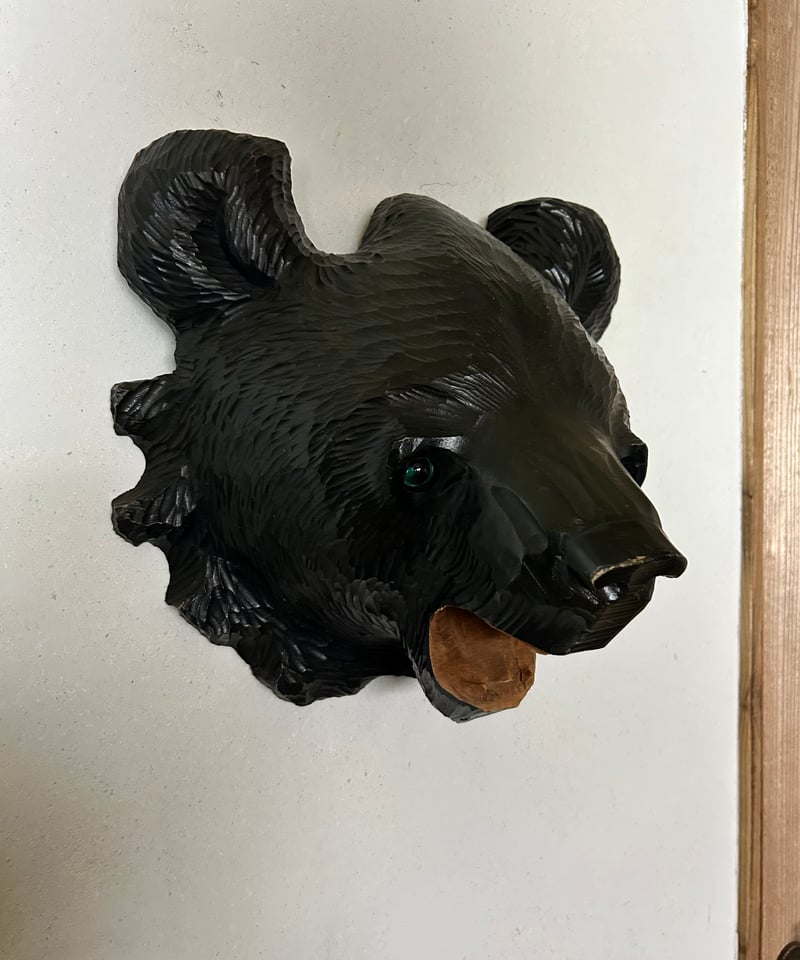 木彫りの熊/顔/大きい/民芸/インテリア | 骨董・アンティークの