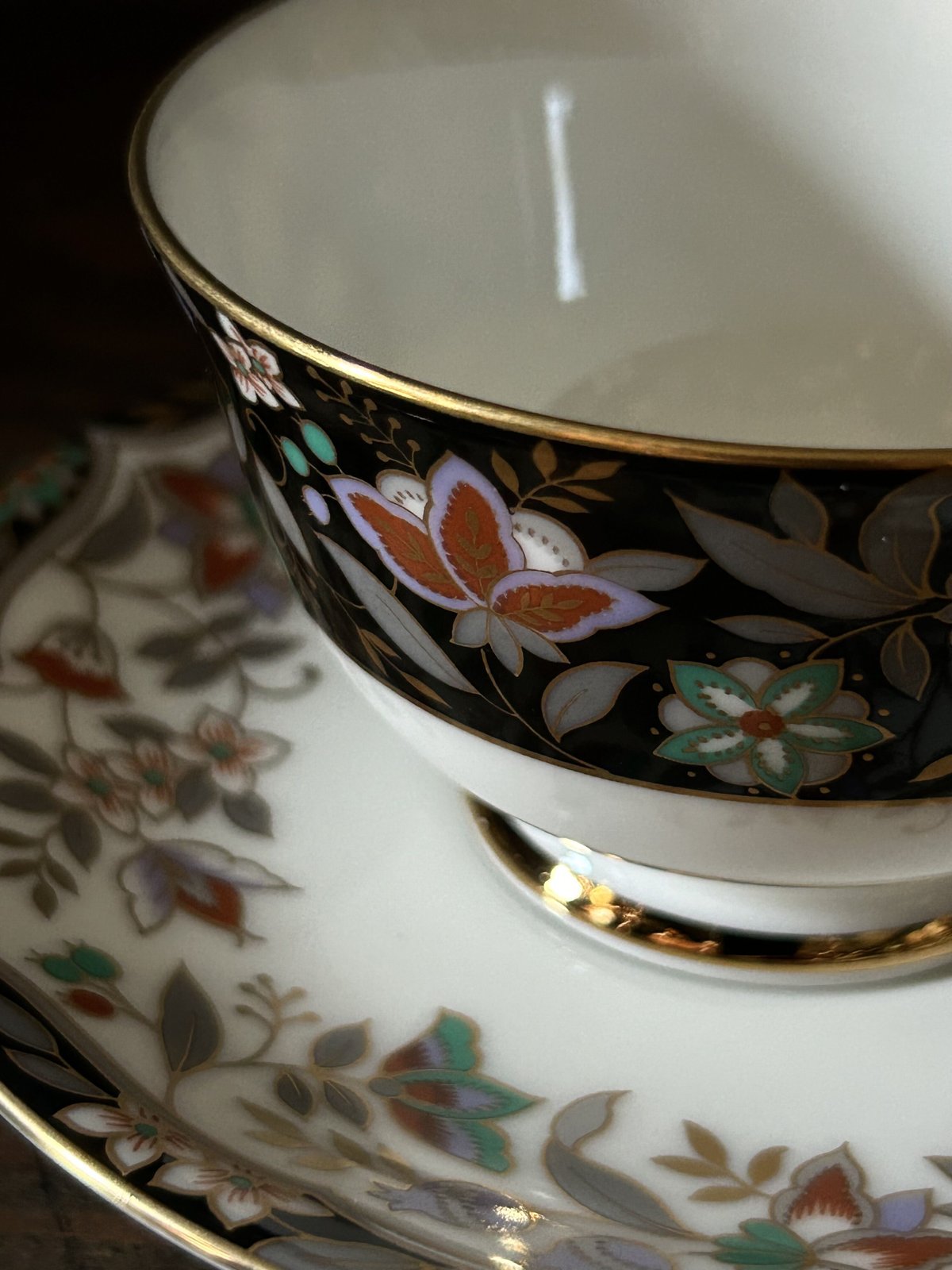 ナルミ　ミカサ　大皿　レトロ　カップアンドソーサー　セット　花柄 ナルミ ミカサ 大皿 レトロ カップアンドソーサー セット 花柄