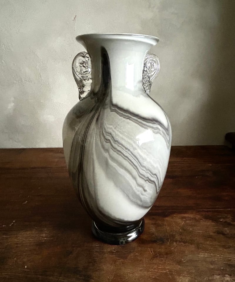 カメイガラス/マーブルグレー/フラワーベース/アンティーク | 骨董