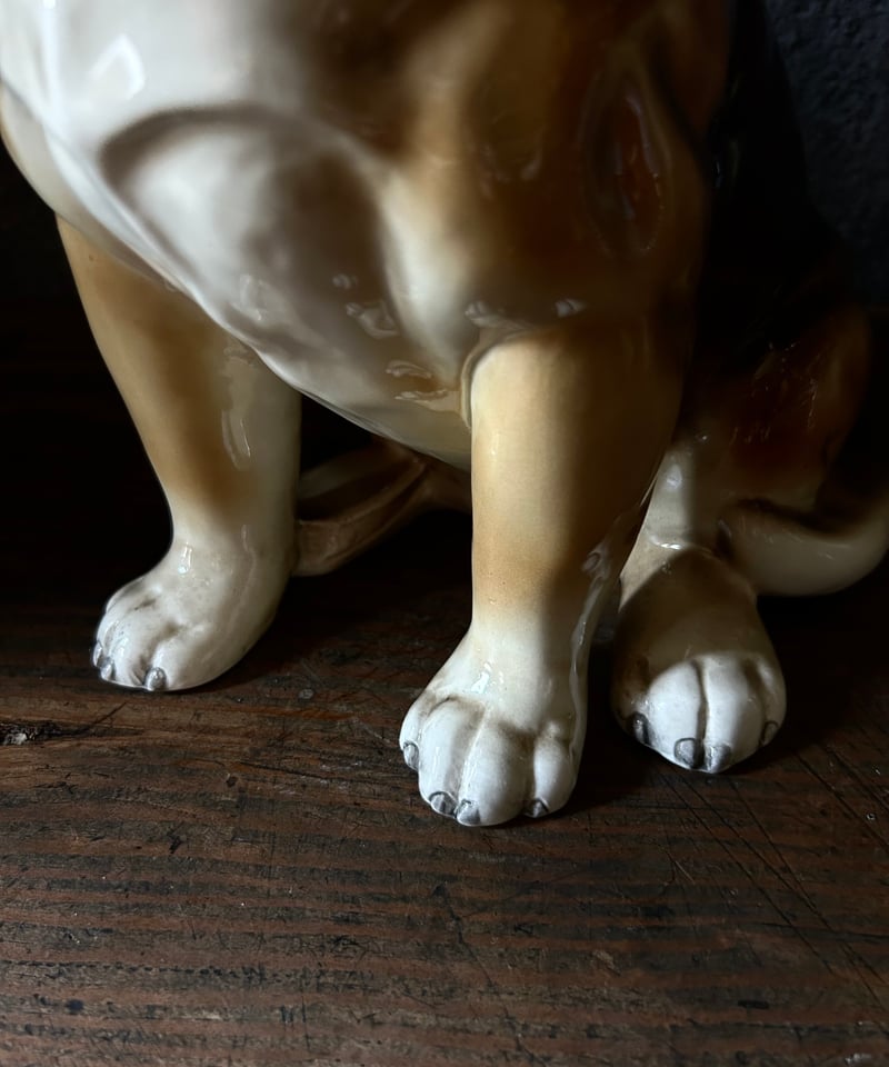 ビーグル犬 / 陶器置物 / 加藤工芸 / 手描き彩色 / ヴィンテージ