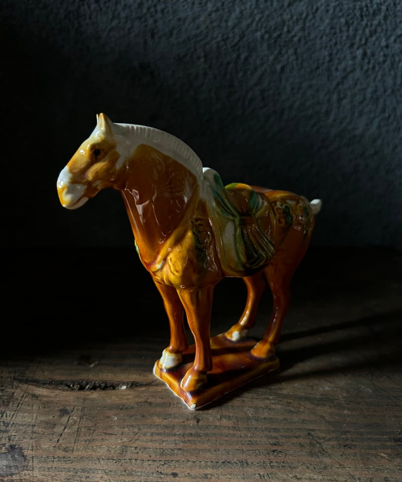 唐三彩 陶器の馬 5体セット 唐三彩の馬の置物/中サイズ/中国/陶器/アンティーク | 骨董