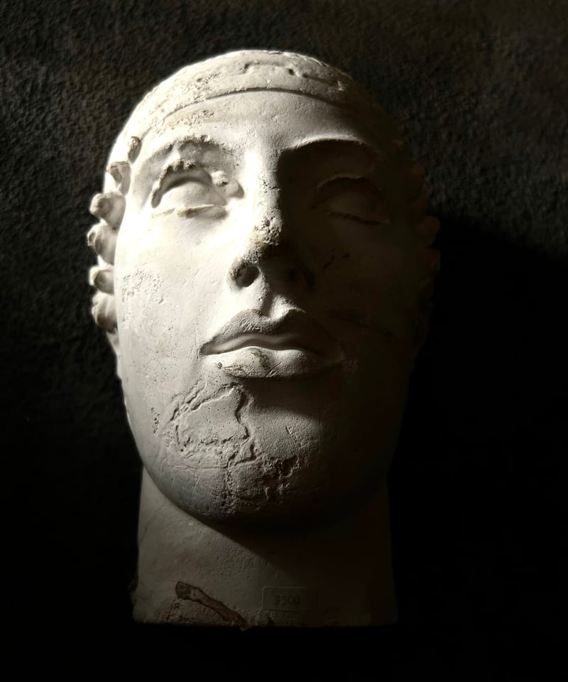 石膏像 / 男性 顔 / 古代ギリシャ風 / 壁掛け 彫刻 / アンティーク調