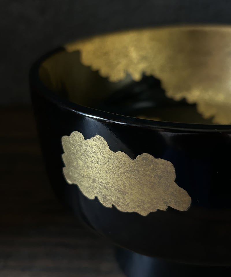 金雲盃の漆器碗/食器/骨董/日本料理/赤黒 | 骨董・アンティークの