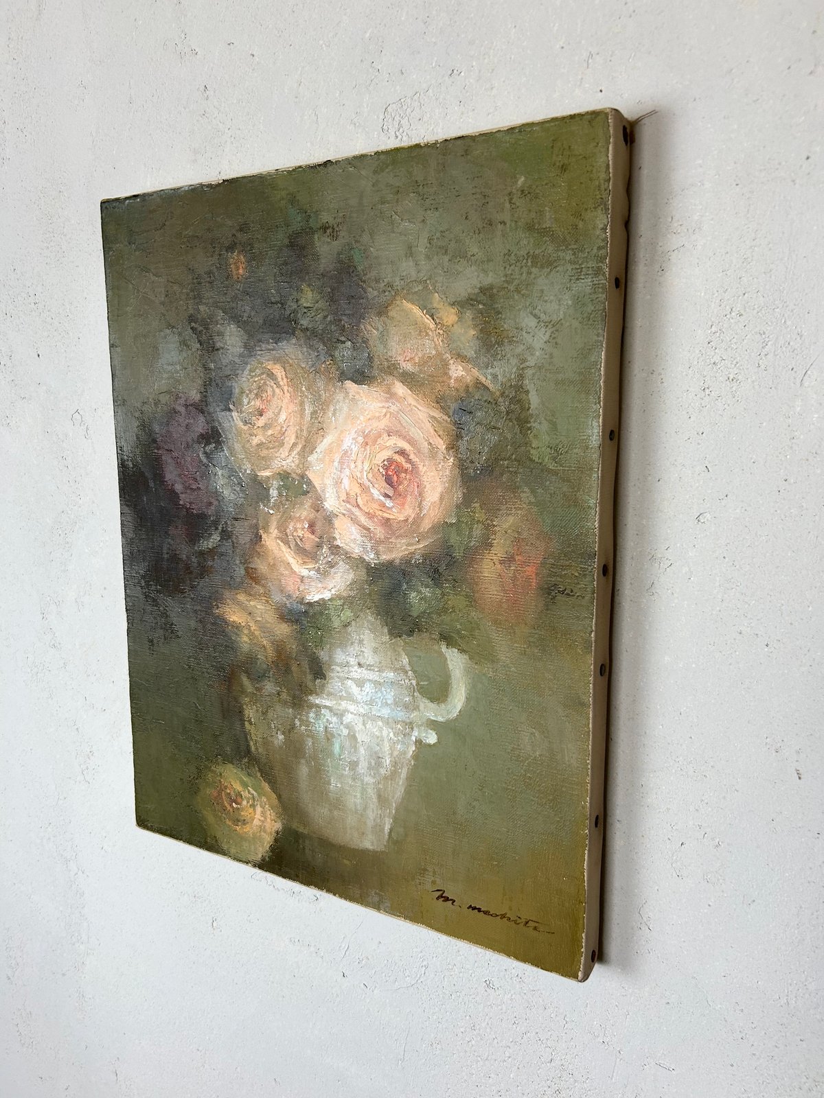 松下政江「ばら」/油絵/アート/花/アンティーク | 骨董 松下政江「ばら」/油絵/アート/花/アンティーク | 骨董