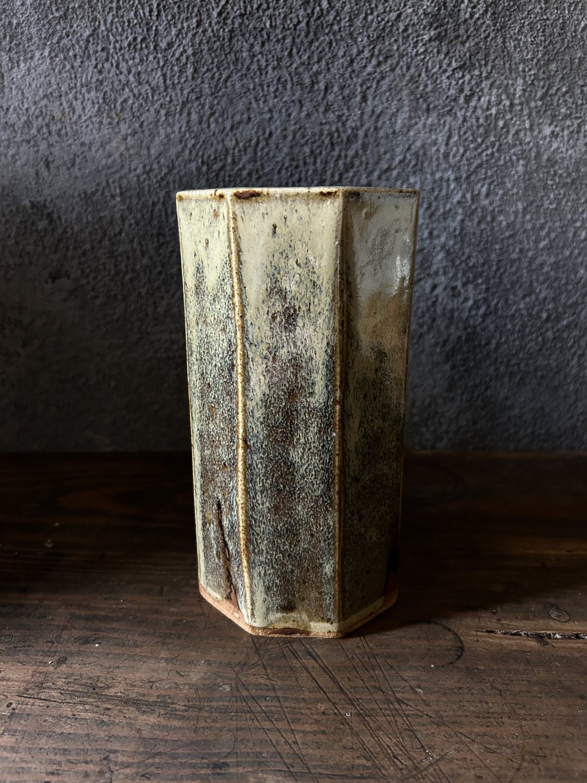 八角形の花瓶B6/釉薬/アンティーク | 骨董・アンティークの 八角形の花瓶B6/釉薬/アンティーク | 骨董・アンティークの