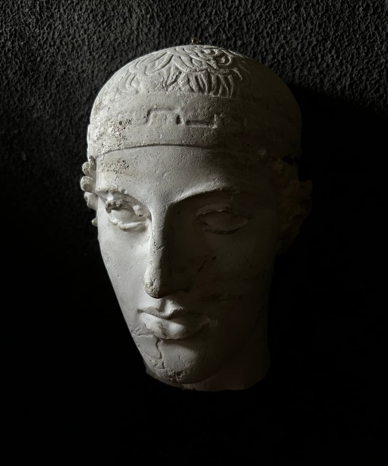 石膏像 / 男性 顔 / 古代ギリシャ風 / 壁掛け 彫刻 / アンティーク調