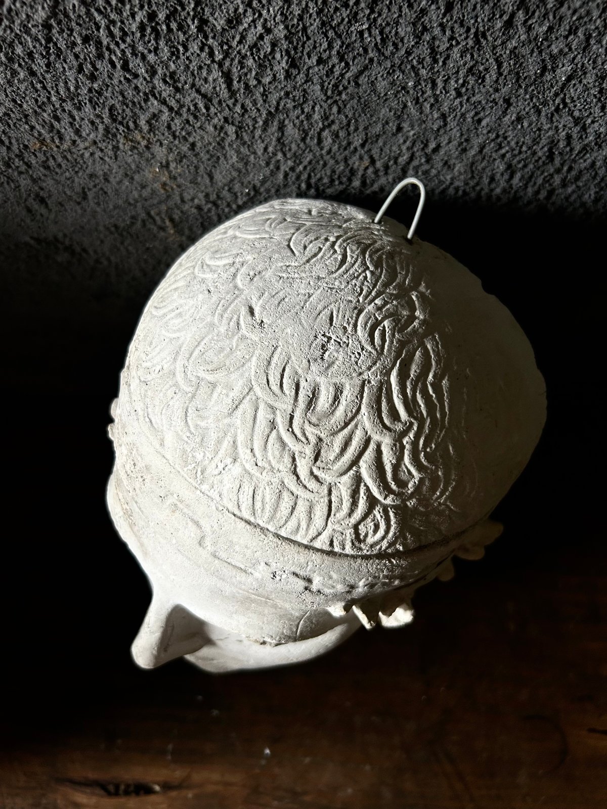 石膏像 / 男性 顔 / 古代ギリシャ風 / 壁掛け 彫刻 / アンティーク調