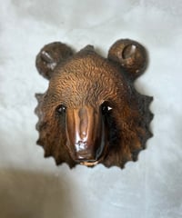 木彫りの壁掛け熊/顔/大きい/骨董 | 骨董・アンティークの