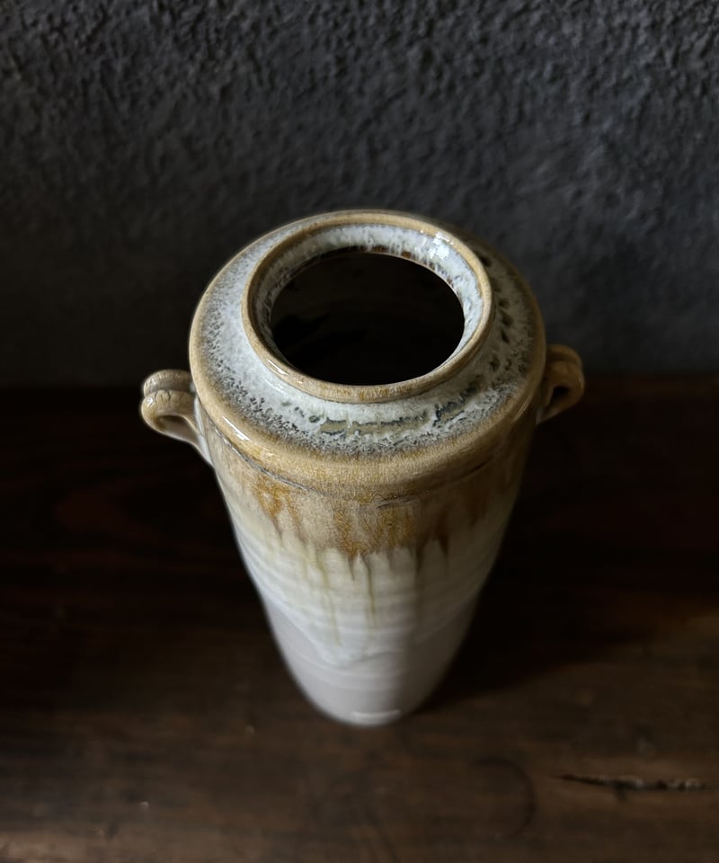 出土品 茶系釉が素敵な双耳瓶 花瓶 花器 花入れ 骨董 古道具 アンティーク 43025acd74d111ce7809a1921cfb74