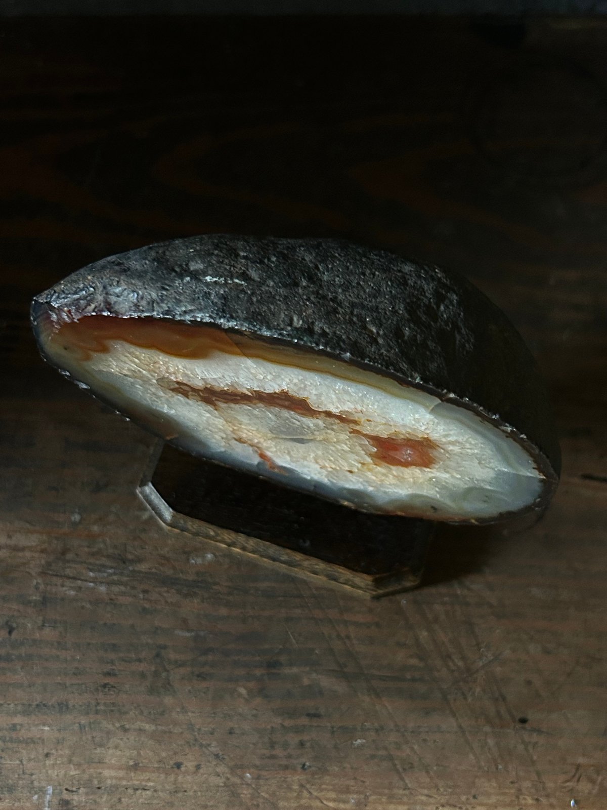 メノウ/縞瑪瑙/標本/黒褐色/鉱物/鑑賞石 | 骨董・アンティークの メノウ/縞瑪瑙/標本/黒褐色/鉱物/鑑賞石 | 骨董・アンティークの