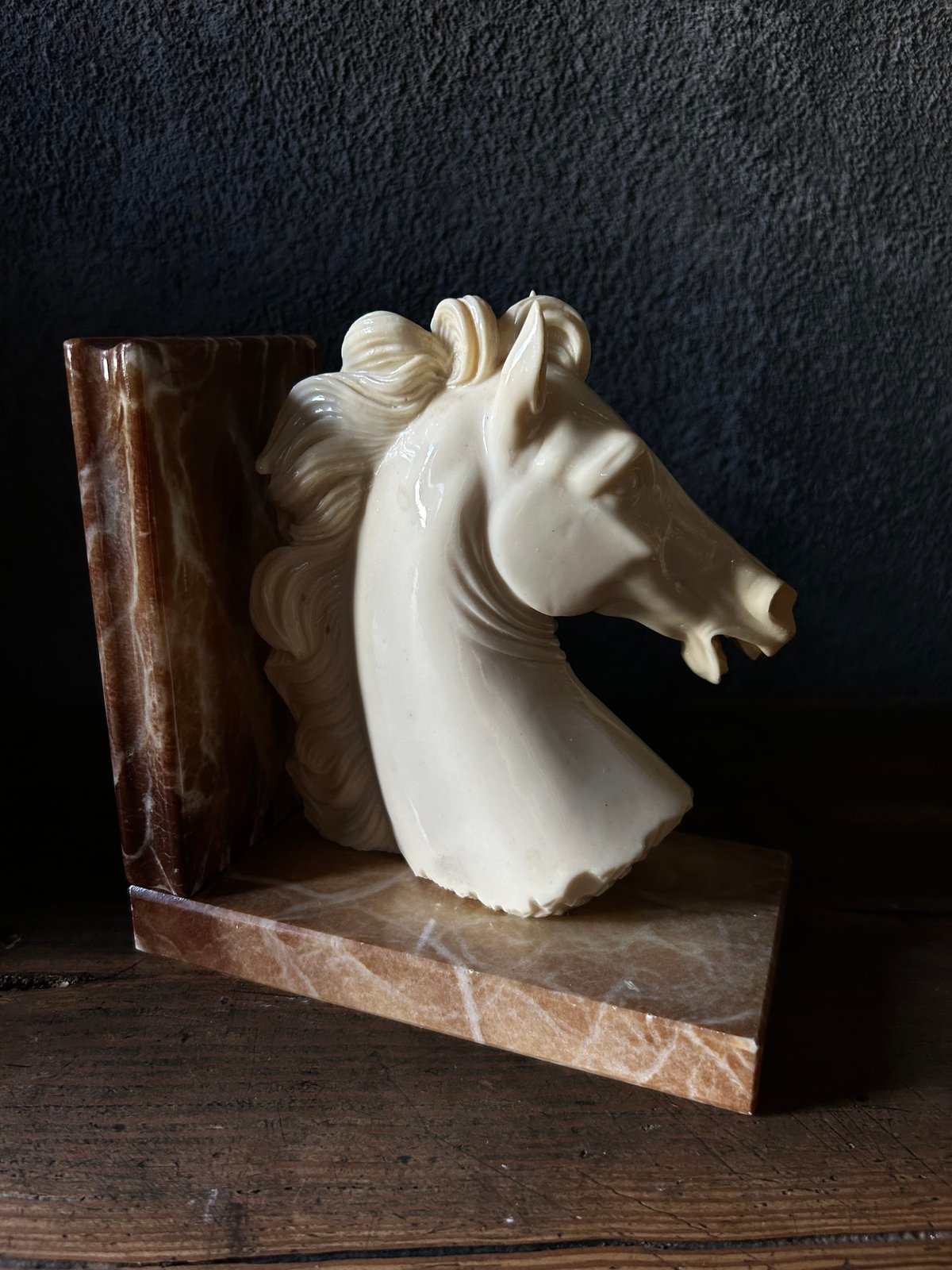 大理石の馬のブックエンド/スペイン製/オブジェ/インテリア | 骨董
