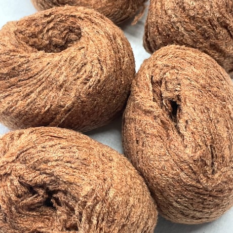 244　〈A〉野田毛糸　ブラウンループヤーン6玉セット