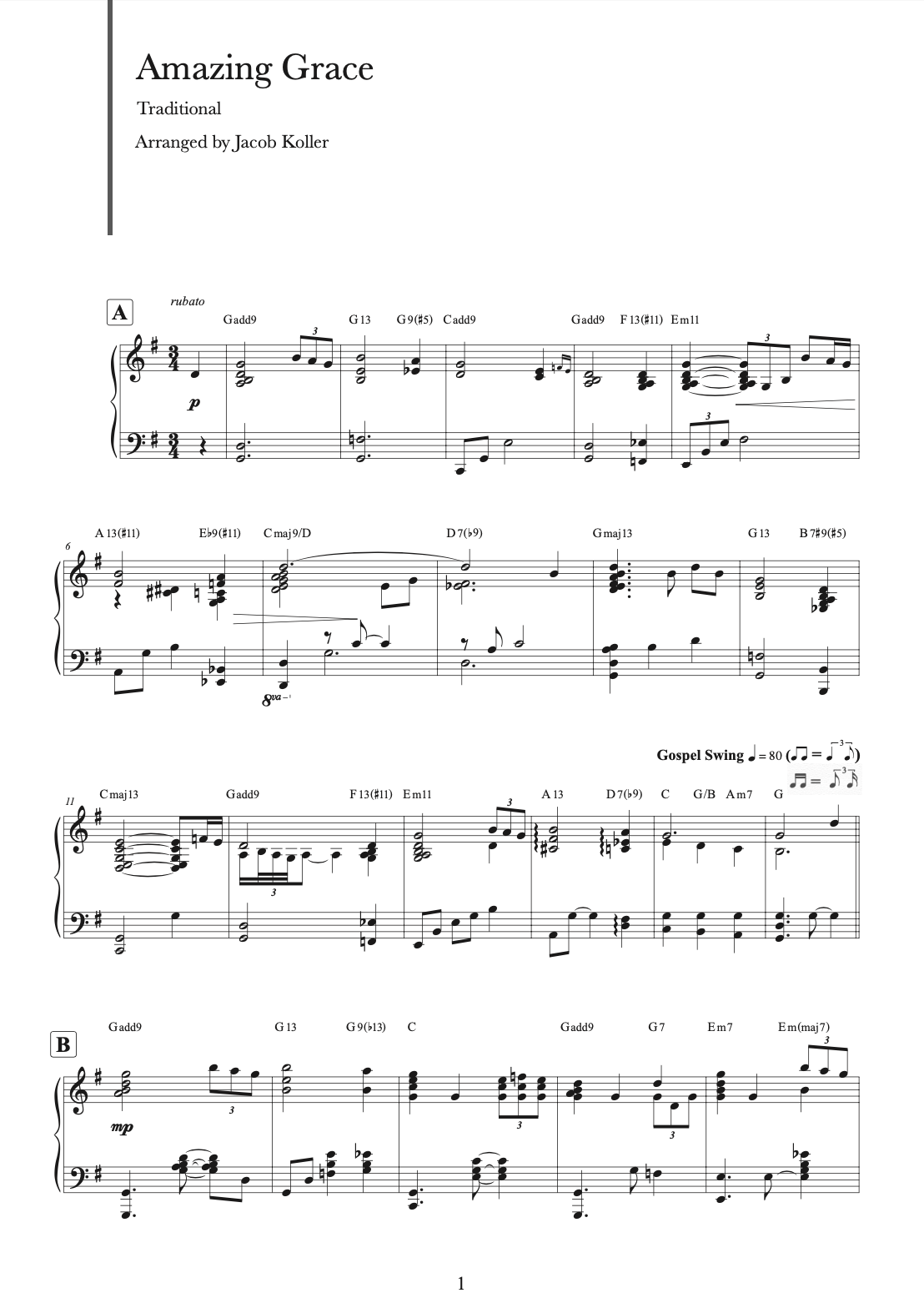 Amazing Grace | Sheet Music Otaku