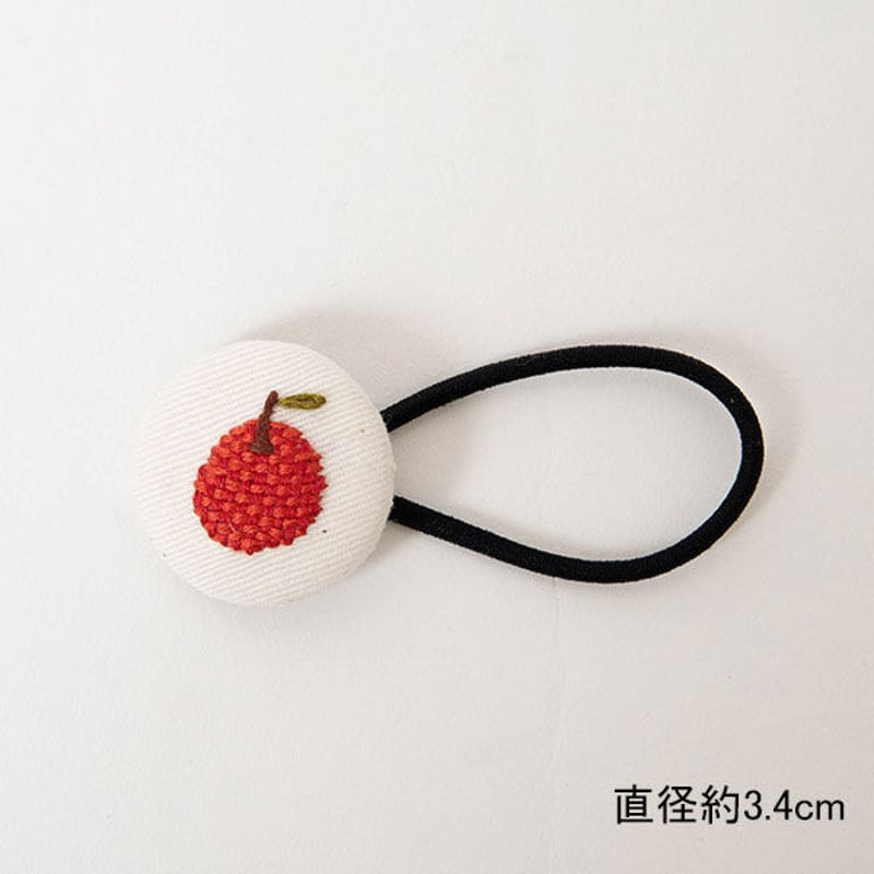 刺繍 くるみ ボタン ヘアゴム ハンドメイド 手刺繍 ツバメと鹿 恋し