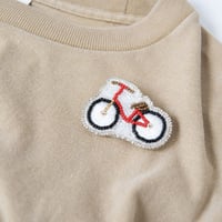 mia 自転車モチーフの手刺繍 ブローチ ポイントになるお洒落なブローチ