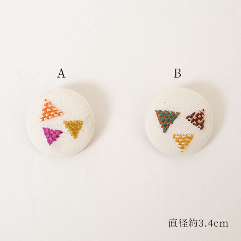 mia 手刺繍 ブローチ 三角模様 mia-0076 | 北欧雑貨と