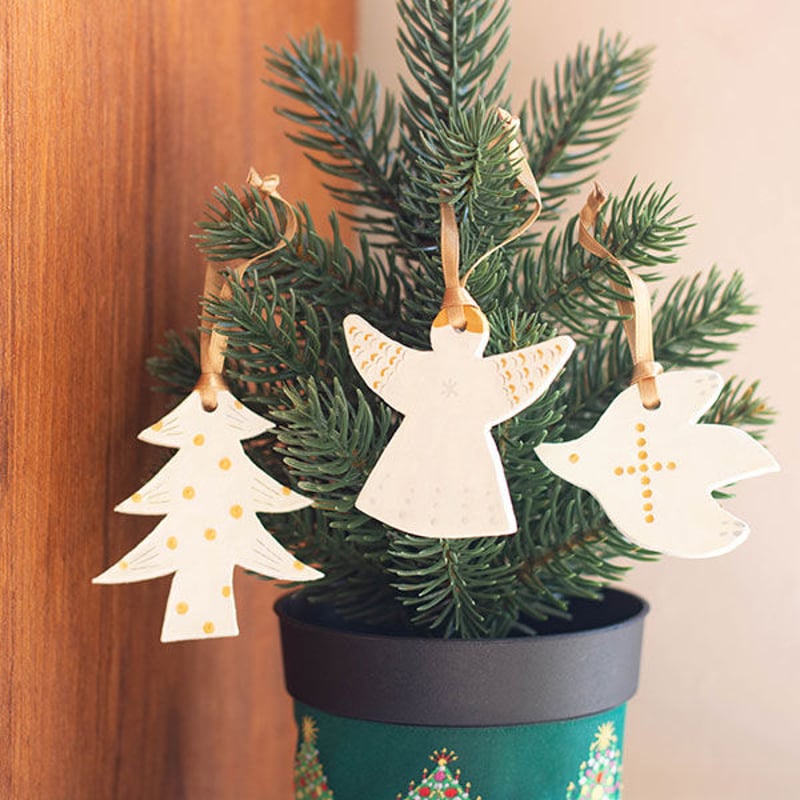 kuchibueworks クリスマスオーナメント セット 陶器 おしゃれで kuchibueworks クリスマスオーナメント セット 陶器 おしゃれで