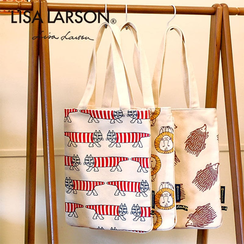 LISA LARSON(リサラーソン) パターン帆布トートバッグ 北欧風のおしゃ