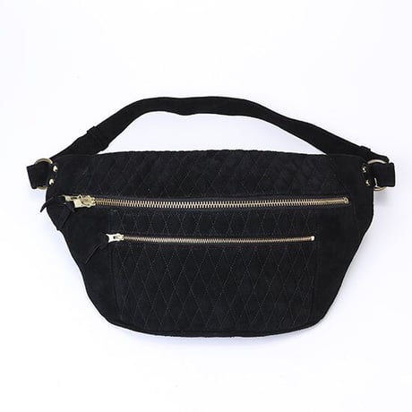 Velor Quilting Motorcycle Shoulder Bag