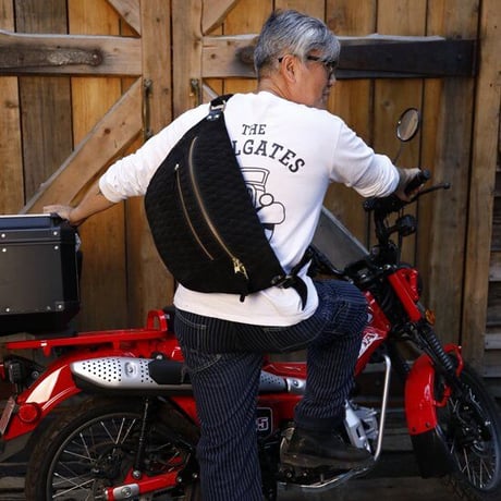 Velor Quilting Motorcycle Shoulder Bag