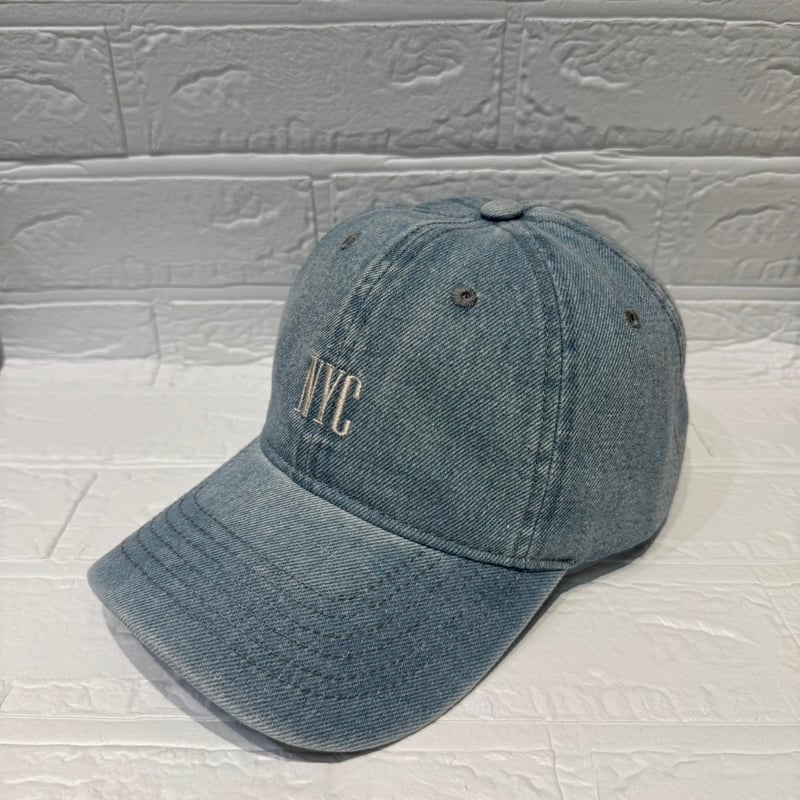 NYC刺繍ロゴ入りデニムキャップ 帽子 | Surprise store
