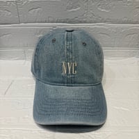 NYC刺繍ロゴ入りデニムキャップ　帽子